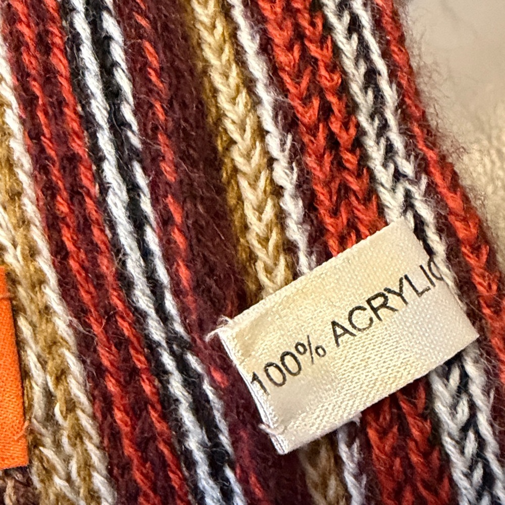 Ecceuomo Striped Multicolor men’s fringe Scarf - Picture 4 of 5